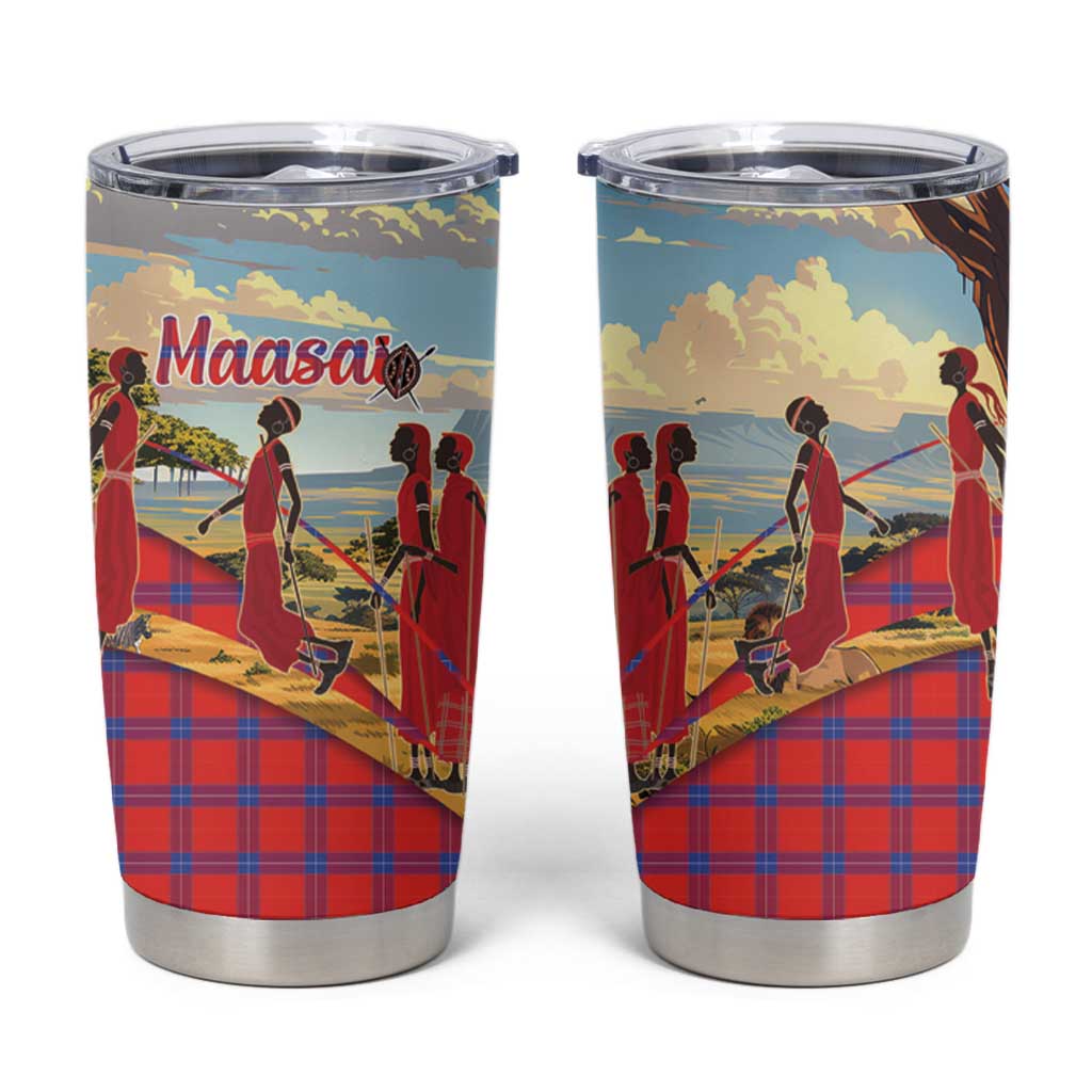 Kenya Adumu Dance Tumbler Cup Maasai Shuka Pattern - Kenyan Safari