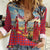 Kenya Adumu Dance Women Casual Shirt Maasai Shuka Pattern - Kenyan Safari