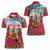 Kenya Adumu Dance Women Polo Shirt Maasai Shuka Pattern - Kenyan Safari