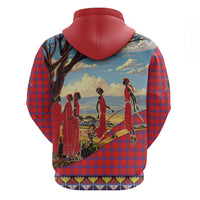 Kenya Adumu Dance Zip Hoodie Maasai Shuka Pattern - Kenyan Safari