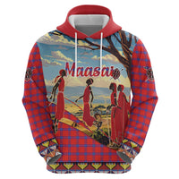 Kenya Adumu Dance Zip Hoodie Maasai Shuka Pattern - Kenyan Safari