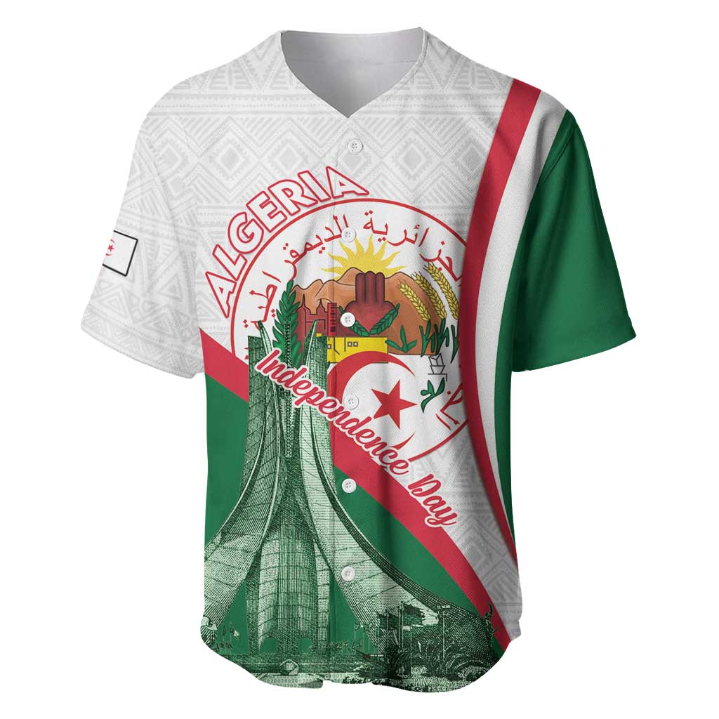 Happy Algeria Independence Day Baseball Jersey Maqam Echahid Coat Of Arms
