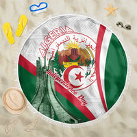 Happy Algeria Independence Day Beach Blanket Maqam Echahid Coat Of Arms