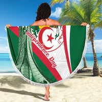 Happy Algeria Independence Day Beach Blanket Maqam Echahid Coat Of Arms