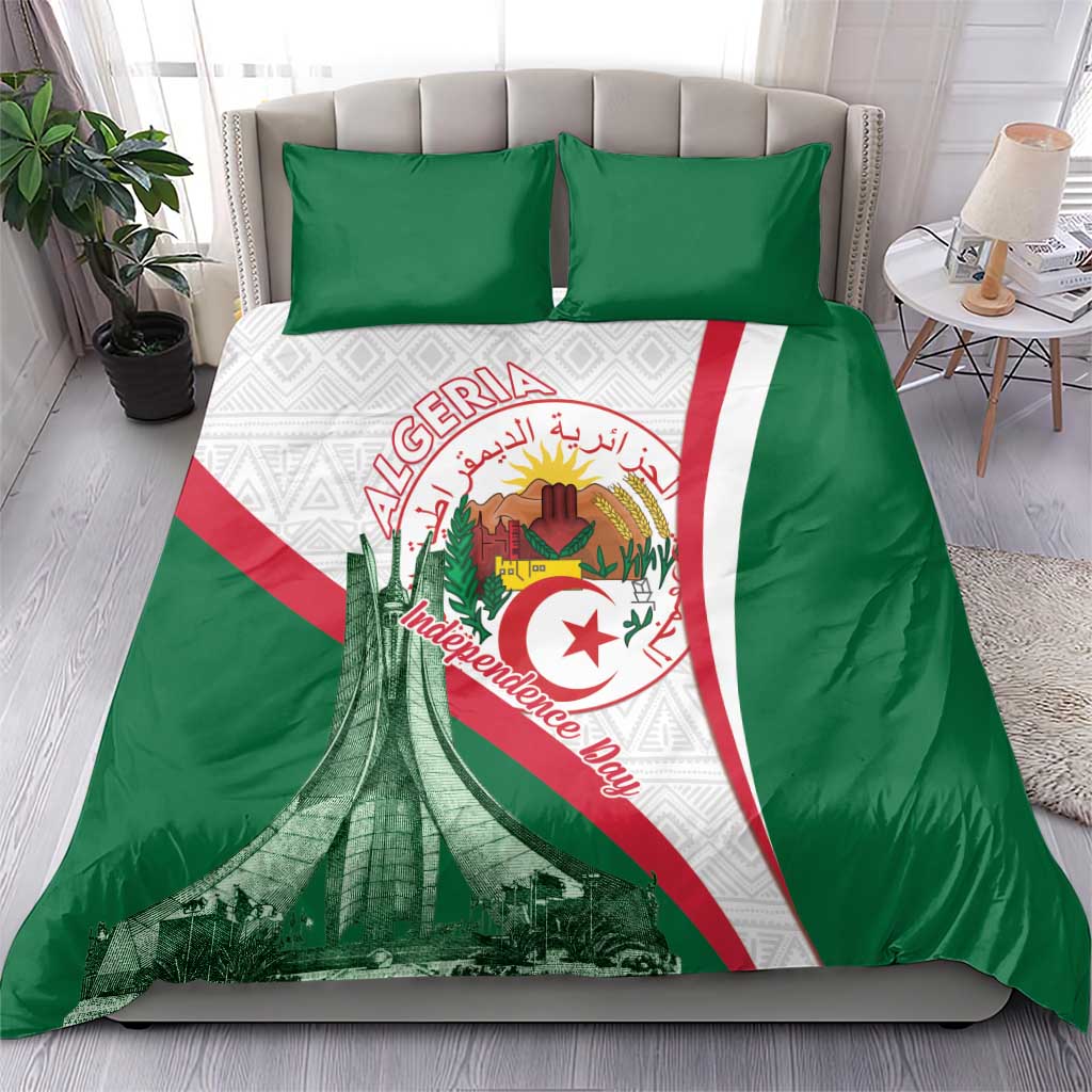 Happy Algeria Independence Day Bedding Set Maqam Echahid Coat Of Arms