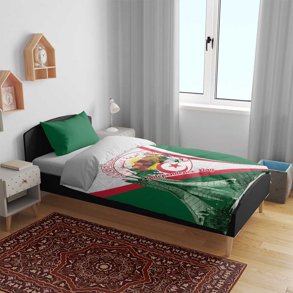 Happy Algeria Independence Day Bedding Set Maqam Echahid Coat Of Arms