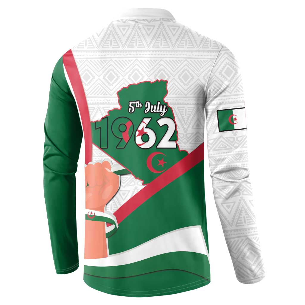 Happy Algeria Independence Day Button Sweatshirt Maqam Echahid Coat Of Arms