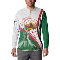 Happy Algeria Independence Day Button Sweatshirt Maqam Echahid Coat Of Arms