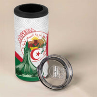 Happy Algeria Independence Day 4 in 1 Can Cooler Tumbler Maqam Echahid Coat Of Arms