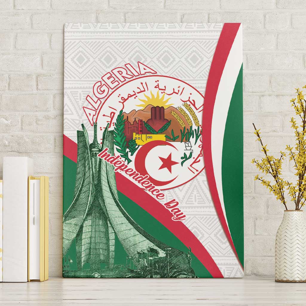 Happy Algeria Independence Day Canvas Wall Art Maqam Echahid Coat Of Arms