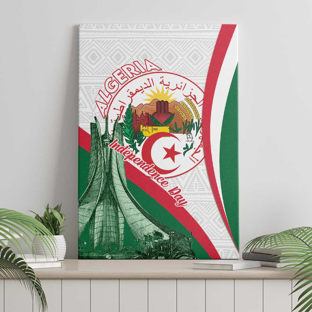 Happy Algeria Independence Day Canvas Wall Art Maqam Echahid Coat Of Arms