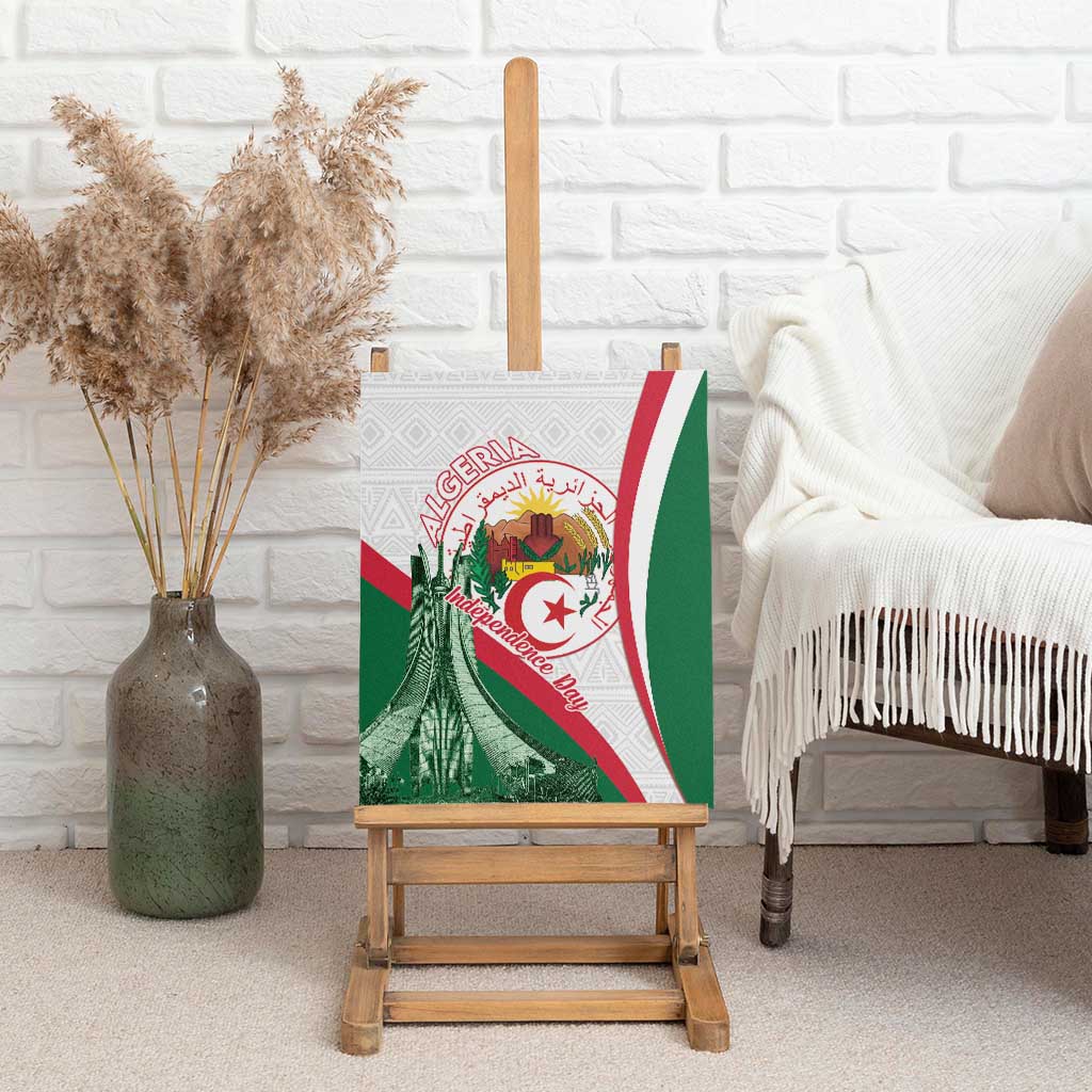 Happy Algeria Independence Day Canvas Wall Art Maqam Echahid Coat Of Arms