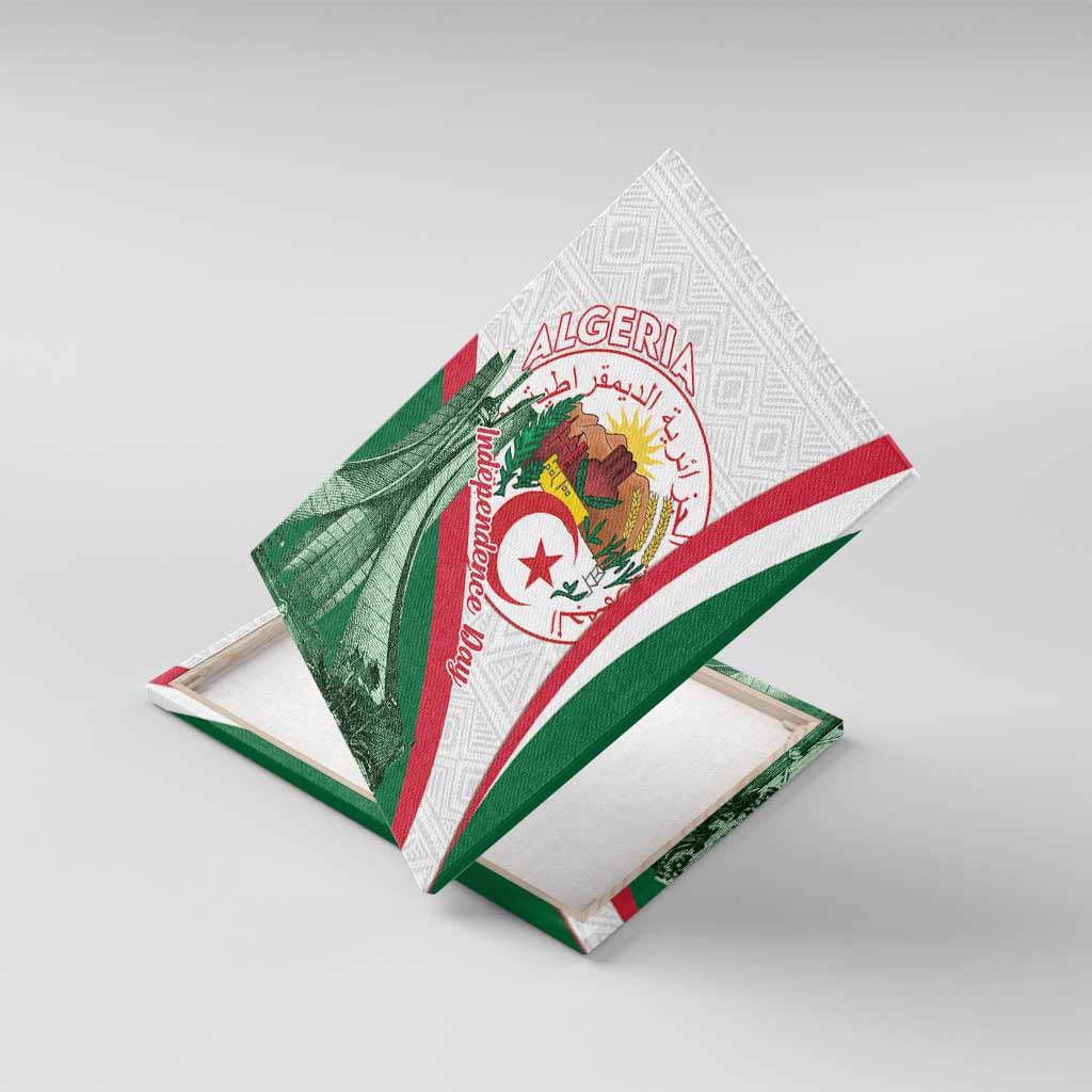Happy Algeria Independence Day Canvas Wall Art Maqam Echahid Coat Of Arms