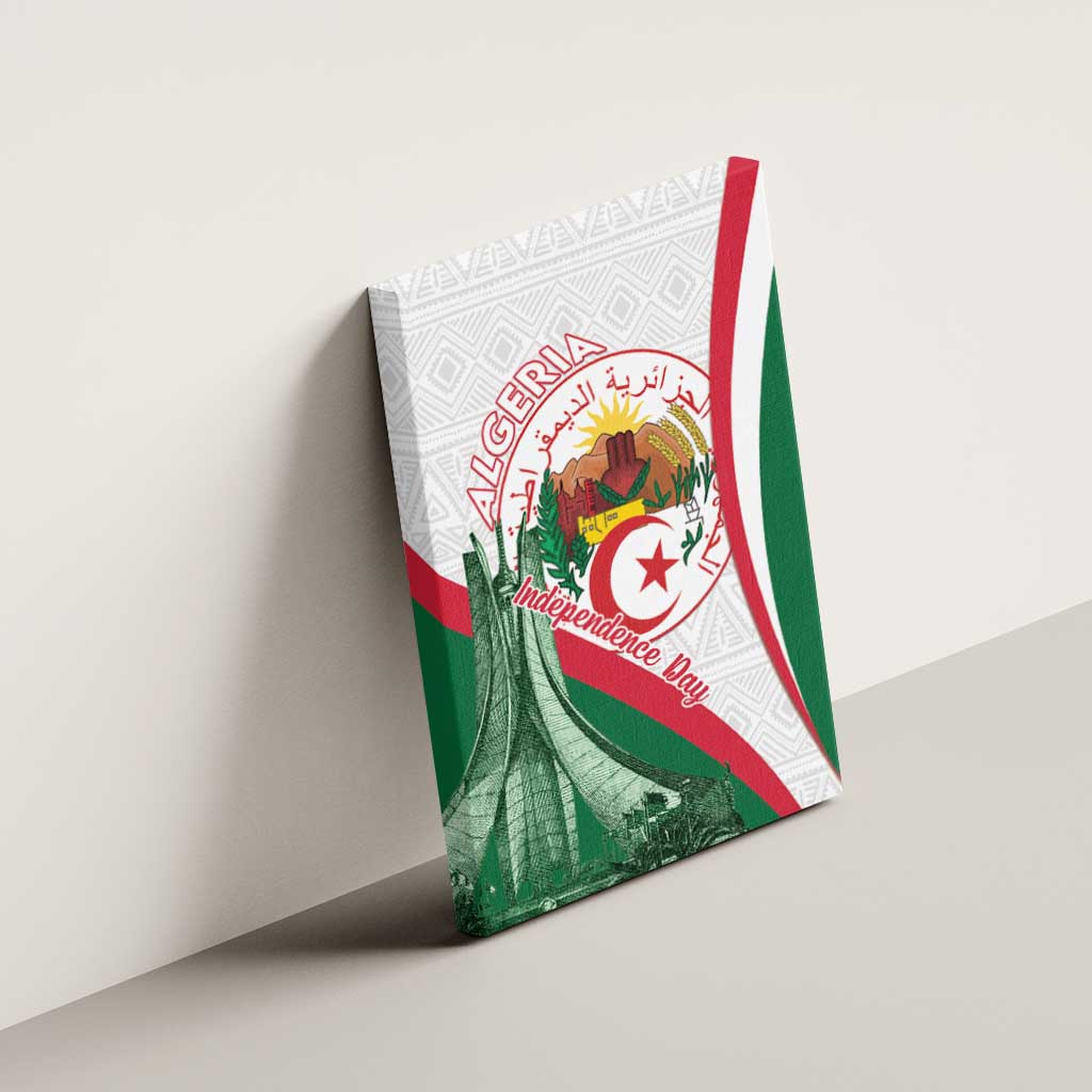Happy Algeria Independence Day Canvas Wall Art Maqam Echahid Coat Of Arms