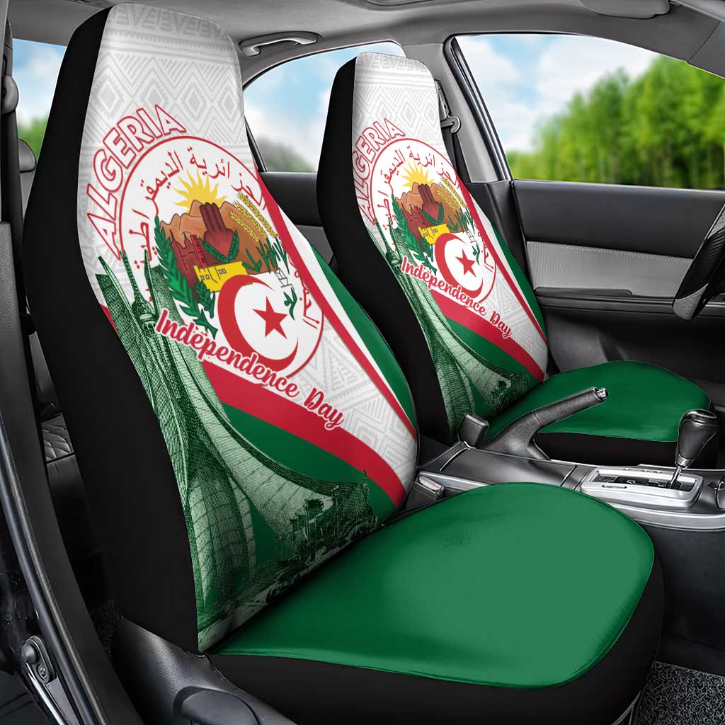 Happy Algeria Independence Day Car Seat Cover Maqam Echahid Coat Of Arms