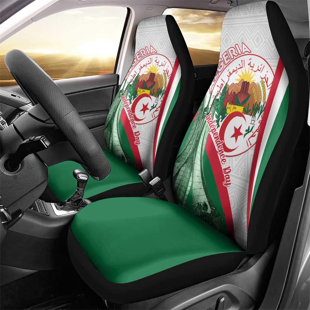 Happy Algeria Independence Day Car Seat Cover Maqam Echahid Coat Of Arms