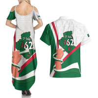 Happy Algeria Independence Day Couples Matching Summer Maxi Dress and Hawaiian Shirt Maqam Echahid Coat Of Arms