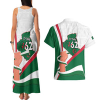 Happy Algeria Independence Day Couples Matching Tank Maxi Dress and Hawaiian Shirt Maqam Echahid Coat Of Arms