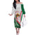 Happy Algeria Independence Day Family Matching Off The Shoulder Long Sleeve Dress and Hawaiian Shirt Maqam Echahid Coat Of Arms
