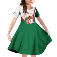 Happy Algeria Independence Day Family Matching Off Shoulder Short Dress and Hawaiian Shirt Maqam Echahid Coat Of Arms