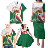 Happy Algeria Independence Day Family Matching Puletasi and Hawaiian Shirt Maqam Echahid Coat Of Arms