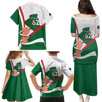 Happy Algeria Independence Day Family Matching Puletasi and Hawaiian Shirt Maqam Echahid Coat Of Arms