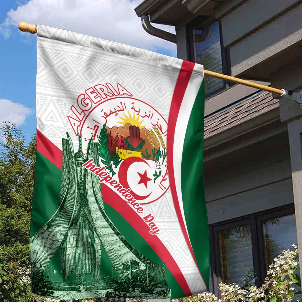 Happy Algeria Independence Day Garden Flag Maqam Echahid Coat Of Arms