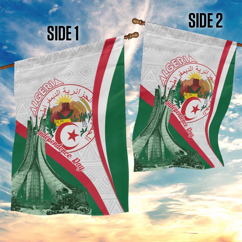 Happy Algeria Independence Day Garden Flag Maqam Echahid Coat Of Arms