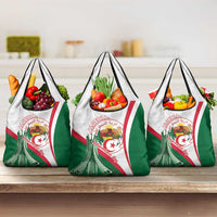 Happy Algeria Independence Day Grocery Bag Maqam Echahid Coat Of Arms
