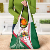 Happy Algeria Independence Day Grocery Bag Maqam Echahid Coat Of Arms