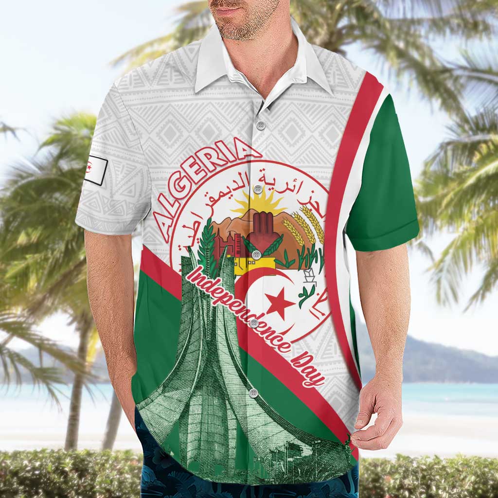 Happy Algeria Independence Day Hawaiian Shirt Maqam Echahid Coat Of Arms