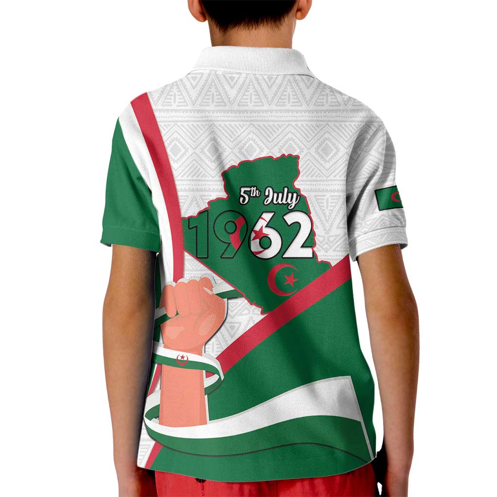 Happy Algeria Independence Day Kid Polo Shirt Maqam Echahid Coat Of Arms