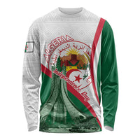 Happy Algeria Independence Day Long Sleeve Shirt Maqam Echahid Coat Of Arms
