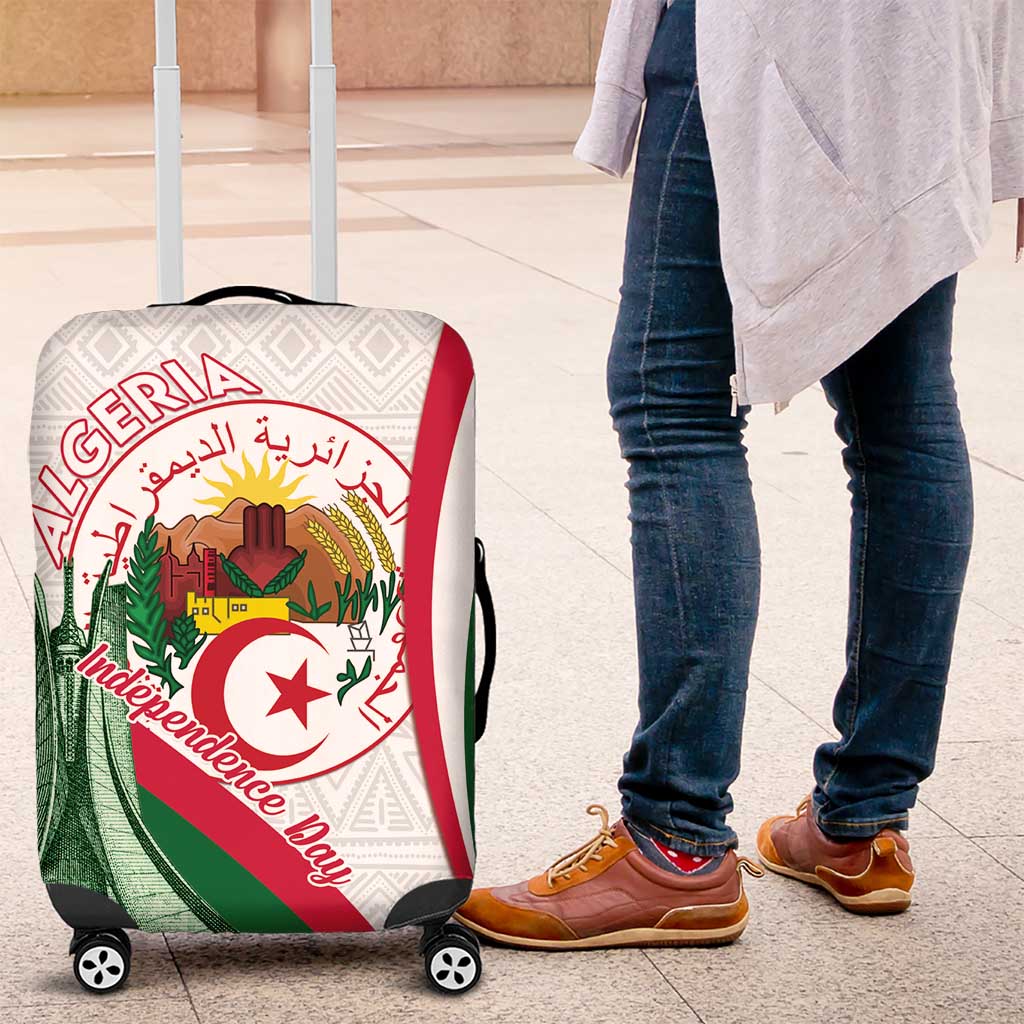 Happy Algeria Independence Day Luggage Cover Maqam Echahid Coat Of Arms