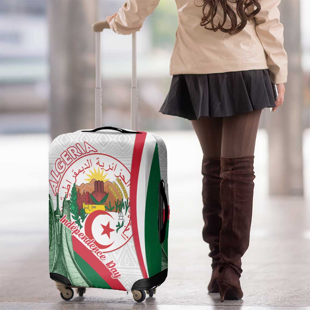 Happy Algeria Independence Day Luggage Cover Maqam Echahid Coat Of Arms