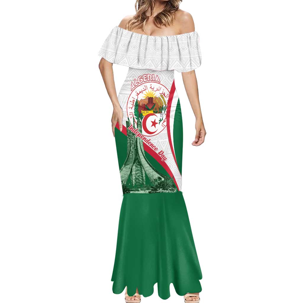 Happy Algeria Independence Day Mermaid Dress Maqam Echahid Coat Of Arms