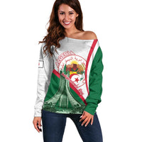 Happy Algeria Independence Day Off Shoulder Sweater Maqam Echahid Coat Of Arms