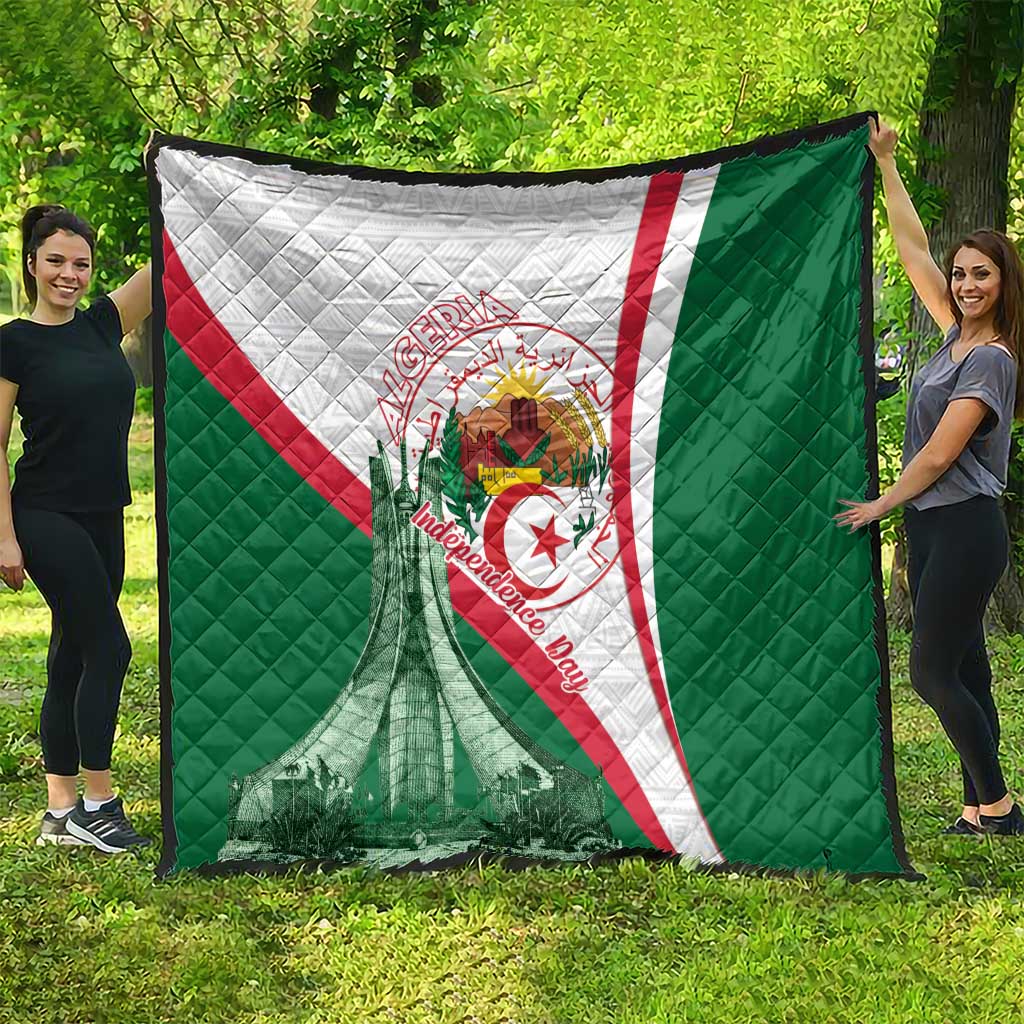 Happy Algeria Independence Day Quilt Maqam Echahid Coat Of Arms