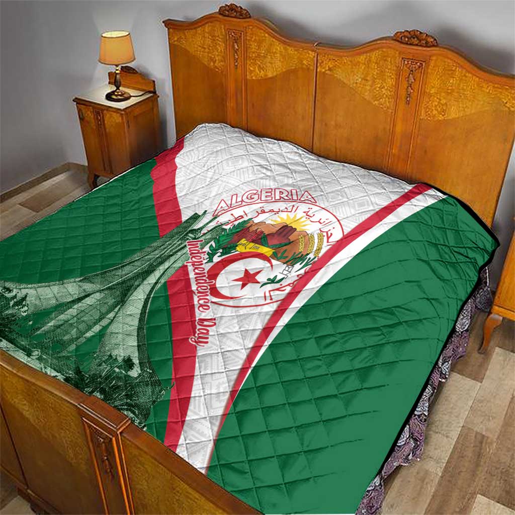 Happy Algeria Independence Day Quilt Maqam Echahid Coat Of Arms