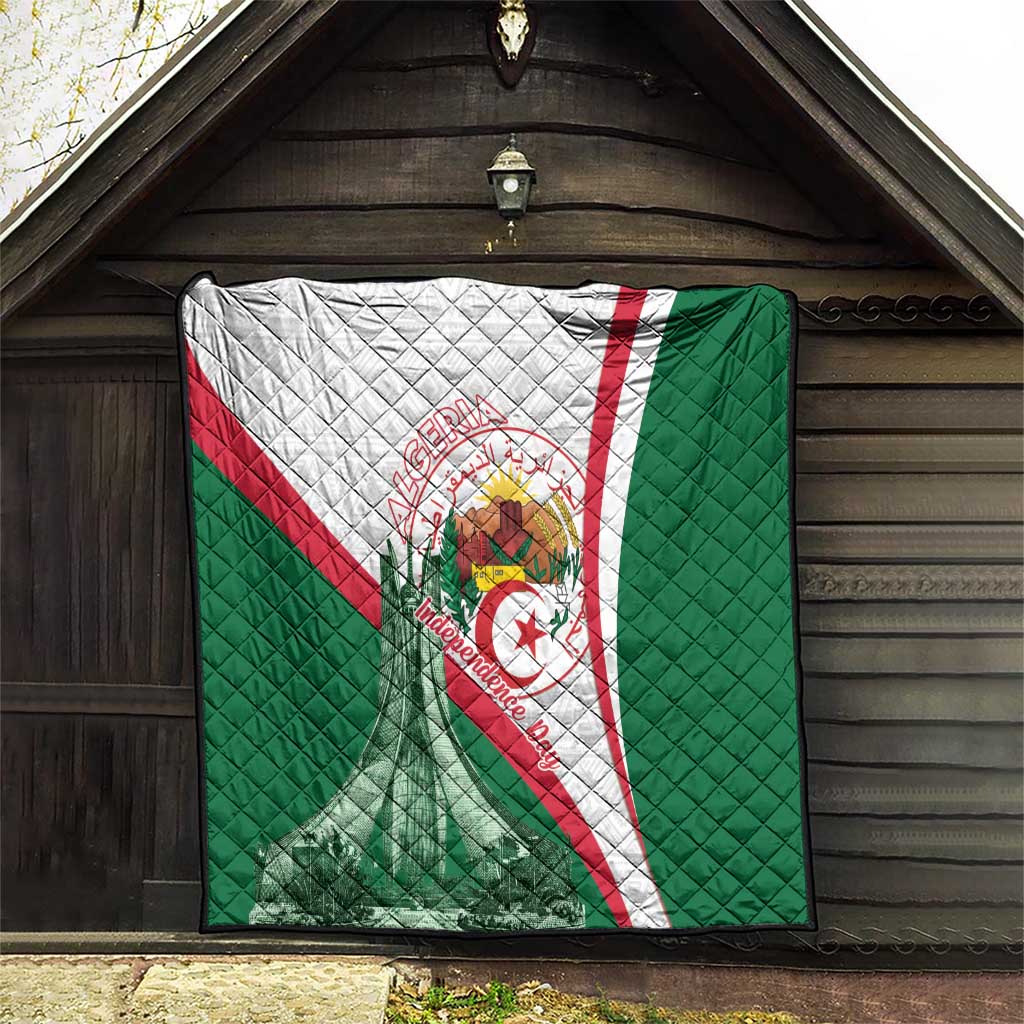 Happy Algeria Independence Day Quilt Maqam Echahid Coat Of Arms