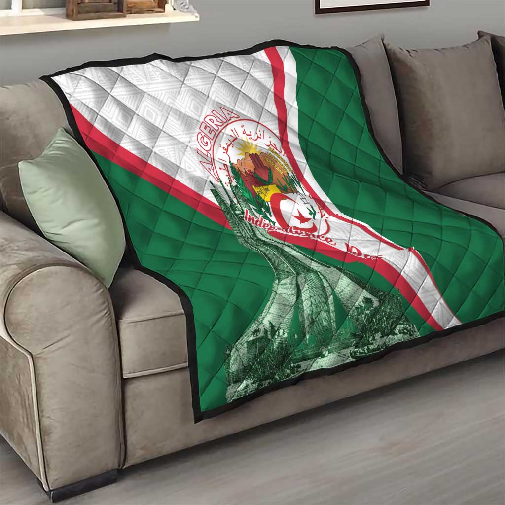 Happy Algeria Independence Day Quilt Maqam Echahid Coat Of Arms