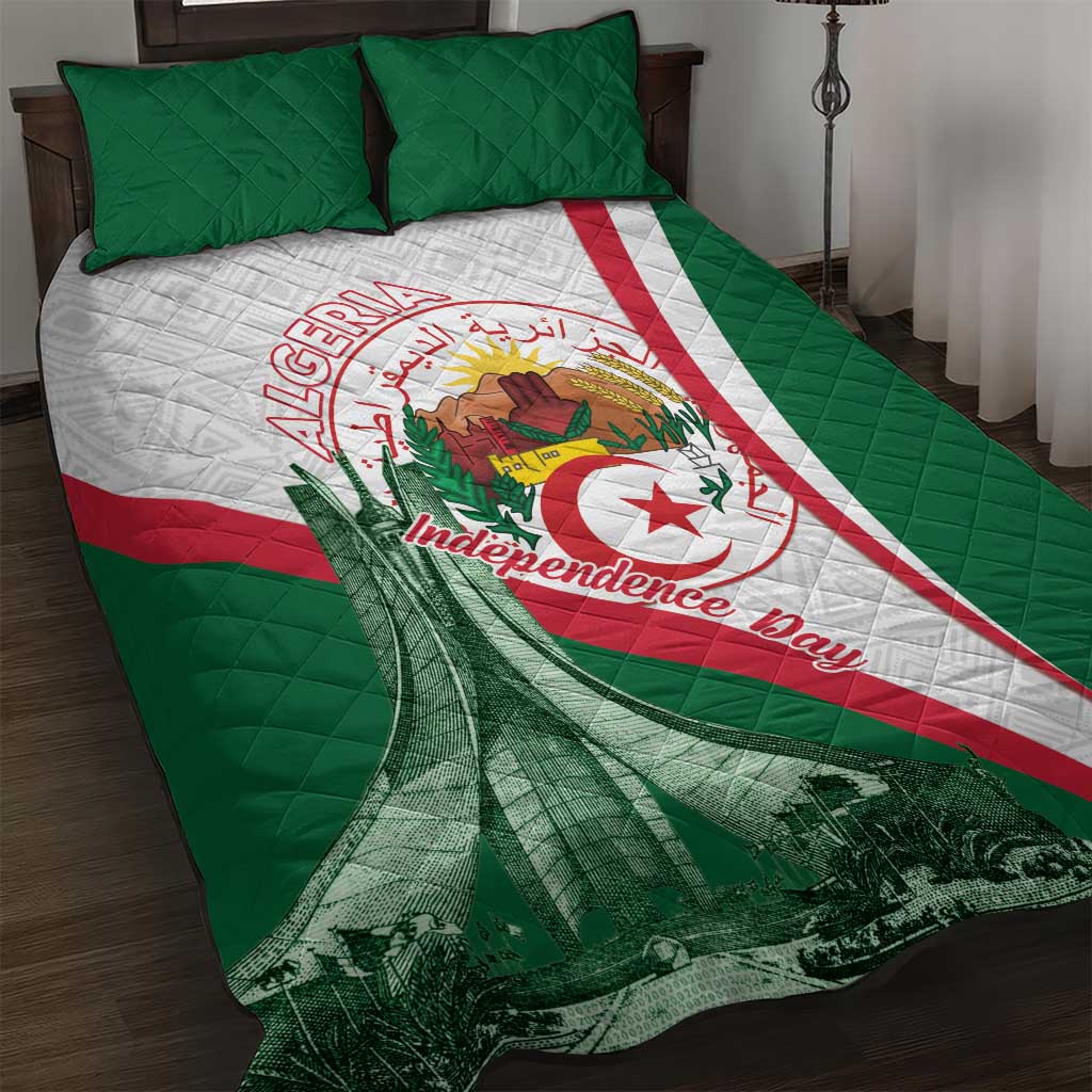 Happy Algeria Independence Day Quilt Bed Set Maqam Echahid Coat Of Arms