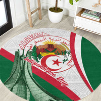 Happy Algeria Independence Day Round Carpet Maqam Echahid Coat Of Arms