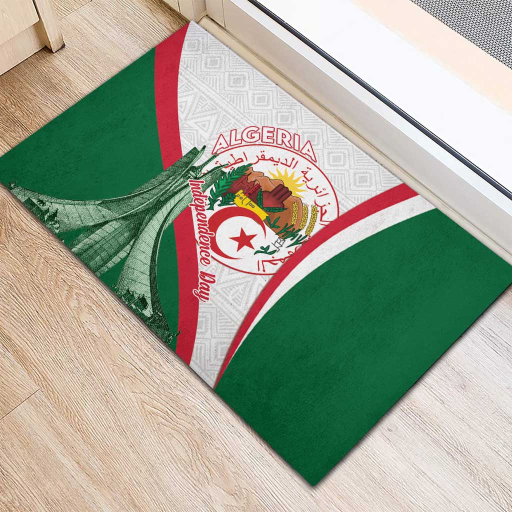 Happy Algeria Independence Day Rubber Doormat Maqam Echahid Coat Of Arms