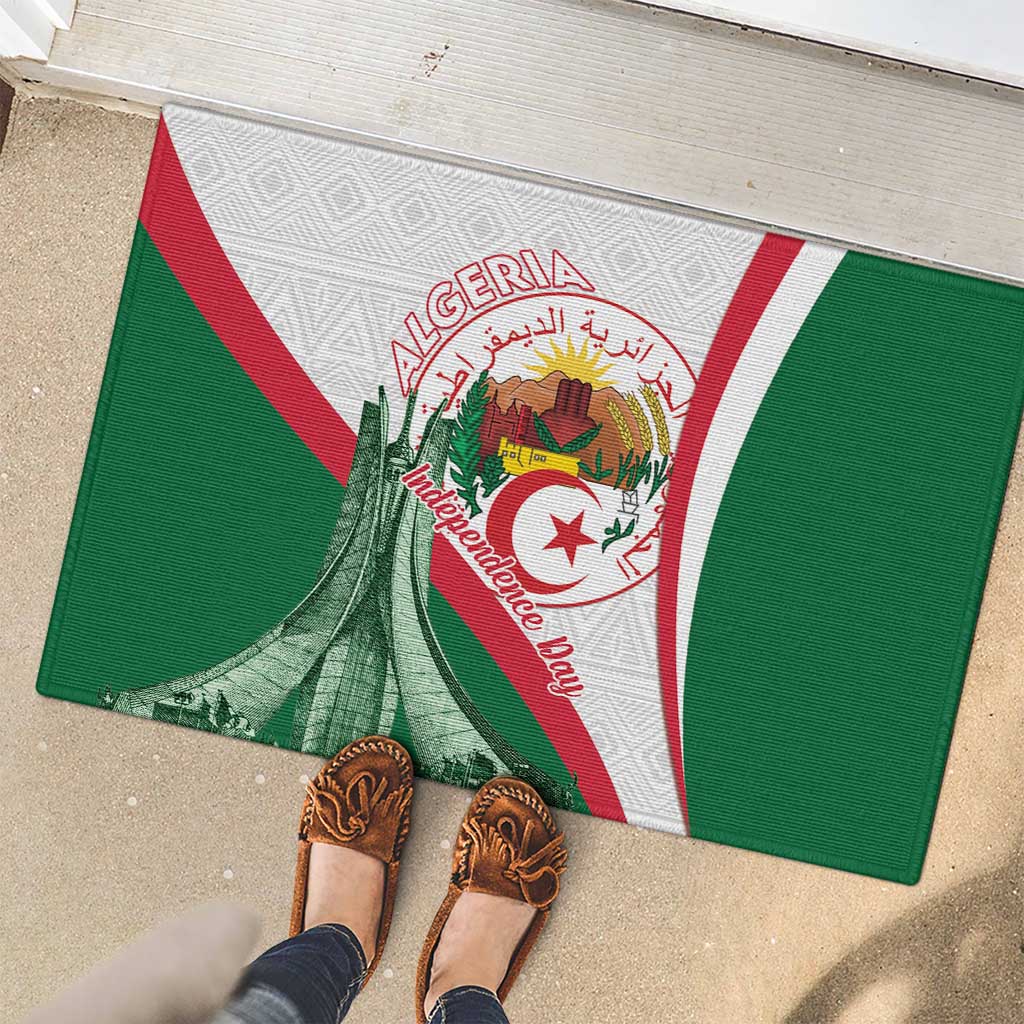 Happy Algeria Independence Day Rubber Doormat Maqam Echahid Coat Of Arms