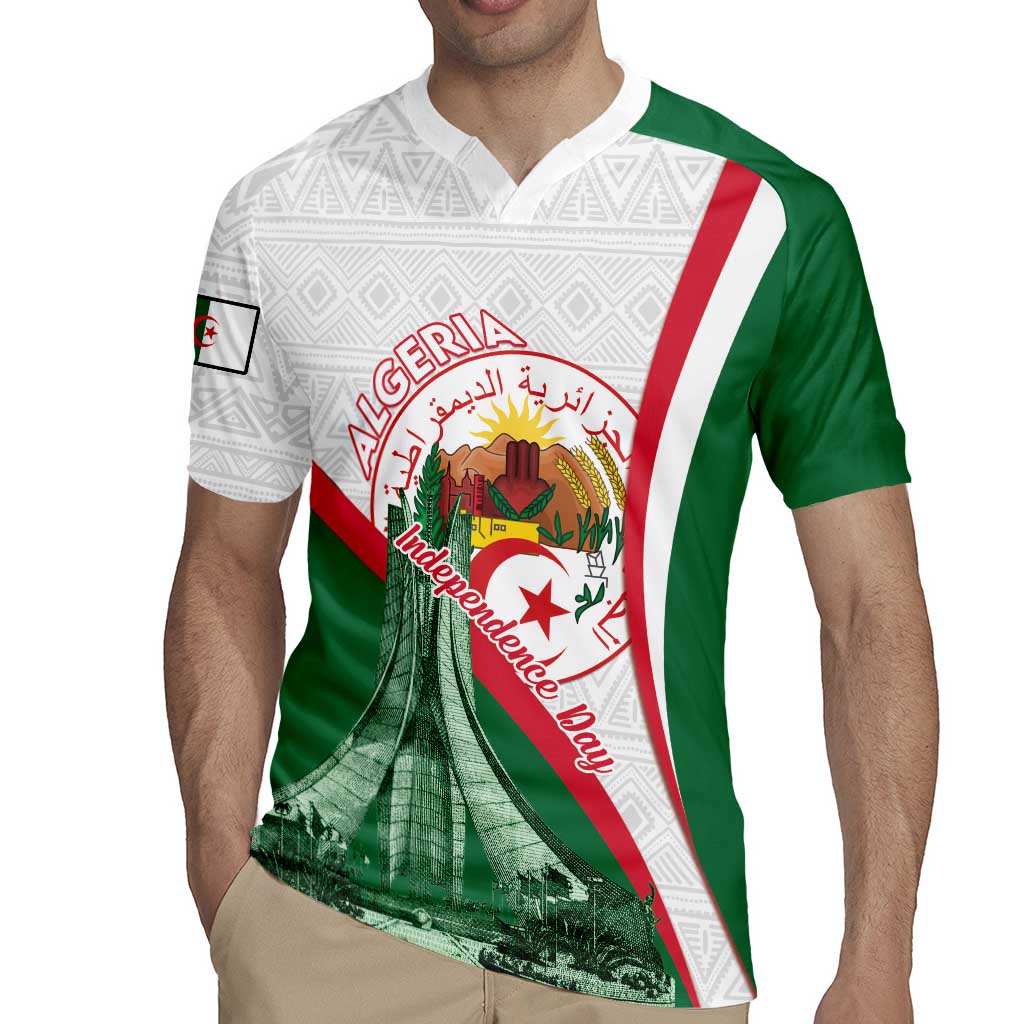 Happy Algeria Independence Day Rugby Jersey Maqam Echahid Coat Of Arms