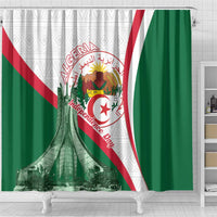 Happy Algeria Independence Day Shower Curtain Maqam Echahid Coat Of Arms