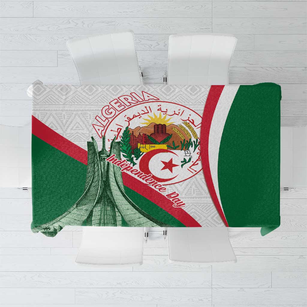 Happy Algeria Independence Day Tablecloth Maqam Echahid Coat Of Arms