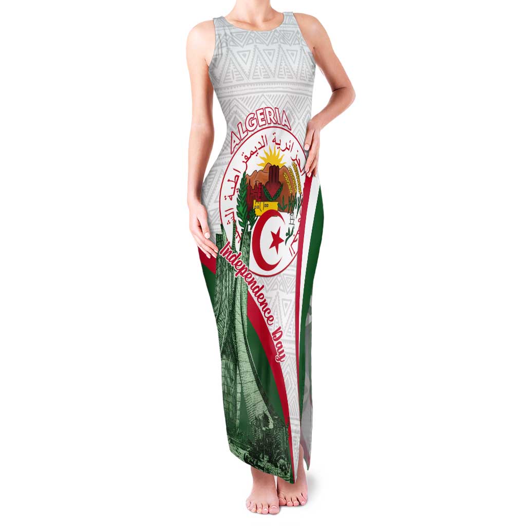 Happy Algeria Independence Day Tank Maxi Dress Maqam Echahid Coat Of Arms