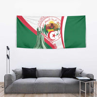 Happy Algeria Independence Day Tapestry Maqam Echahid Coat Of Arms